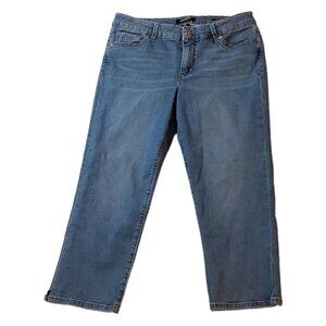 Nine West Chrystie Capri Mid Rise Jeans Womens Size 8 Missy Blue Denim